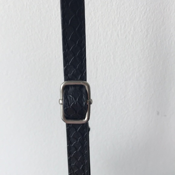 Snake Skin Faux Black Leather Mini Cross Body Bag - Picture 7 of 8